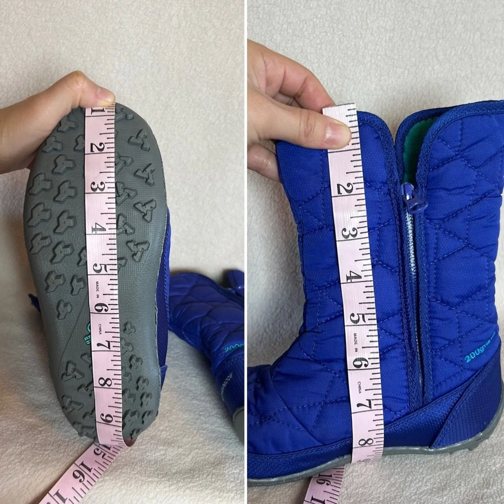 Columbia Blue Quilted Winter Boots kids Girls Size 3 Minx Slip Iii